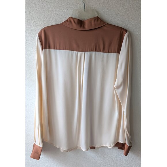 LilySilk Women Casual Color Block Silk Shirt - Size M - Picture 6 of 13